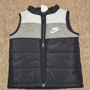 Nike Black and Gray Puffer Vest